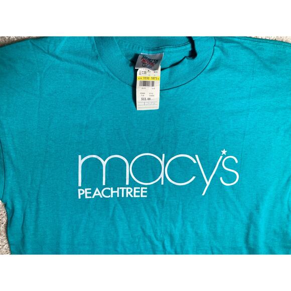 NEW Old Stock VINTAGE Macys Peachtree T-Shirt Short Sleeve Size Large Cotton - Picture 2 of 7